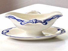 Sauciere Soßenterrine Blaue Olga V & B Olbrich  Jugendstil Art Nouveau um 1910