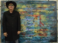 Jackson Pollock Style Giant Canvas Painting 84”X62” (7 Foot) Abstract Modern XL