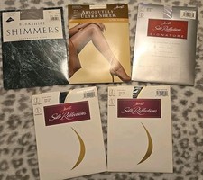 Lot Hanes Silk Ref  Berkshire Shimmers Control SheerTop Pantyhose sz CD DISCONT