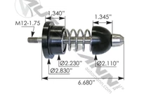 Automann M75120KUB Peterbilt 387 Poly Hood Pin Assy