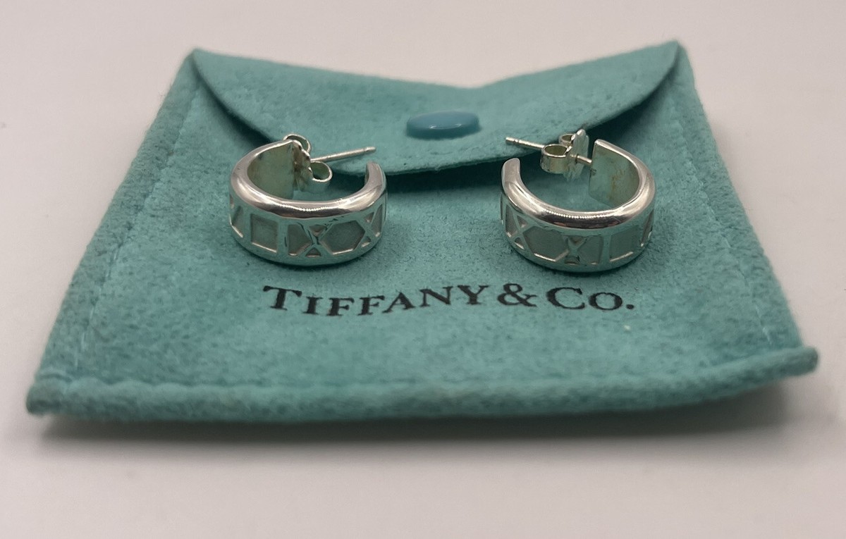 Tiffany & Co. Atlas Hoop Earrings 2003 Sterling Silver Jewelry 8.1 