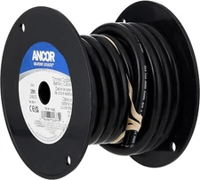 Ancor Marine Grade BLACK 2 AWG Boat Battery Tinned Copper Cable Wire 25FT ROLL