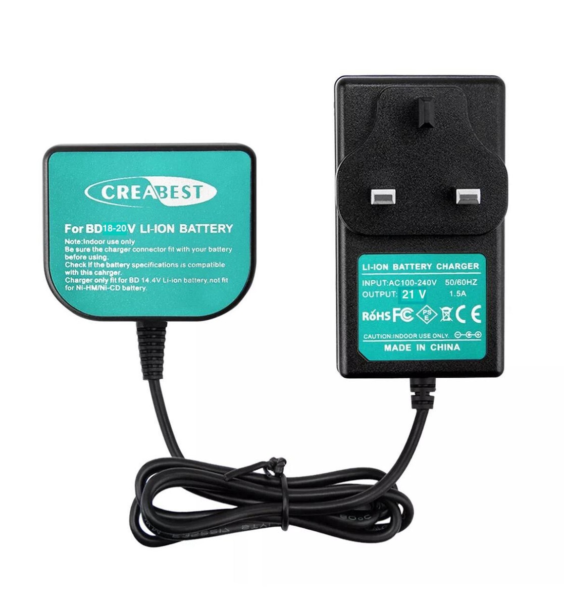 Charger for Black Decker 18-20V Lithium Ion Battery LBXR20