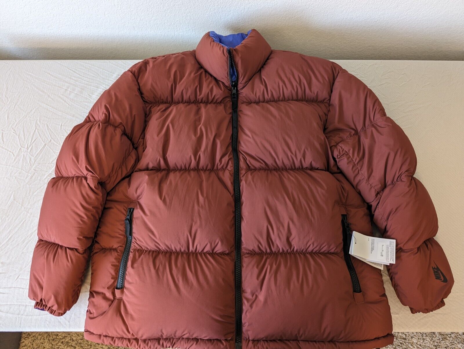 / NikeLab Oversized Jacket Puffer Maroon 250 Nike | Reversible Blue AJ1992 eBay XL