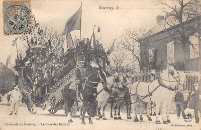 Ancienne Carte Postale Houdan (78) - Cavalcade Du 28 Mai 1905 - Char De La Tour