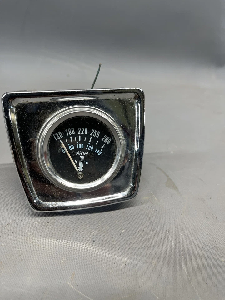 Amplificador de aceite de repuesto vintage medidor de temperatura bisel cromado moldeo rata Hot Rod Foto 2 de 4