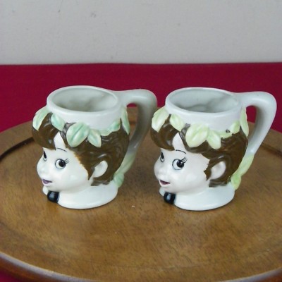 Vintage Kleine Co. Ceramic Porcelain Peter Pan Mini Mug Elf Germany