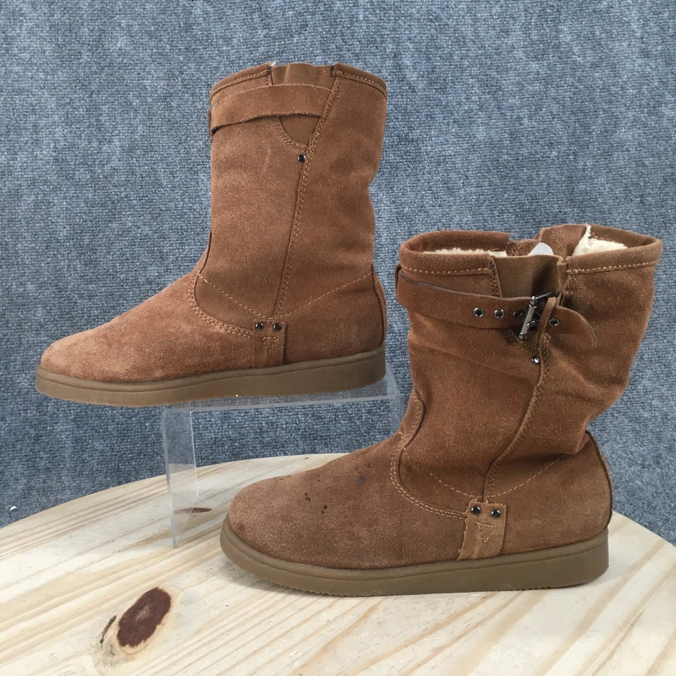 Botas Marc Fisher Femininas 9.5 M MFearra Mid Shearling Bota de Inverno Camurça Marrom - Imagem 2 de 4
