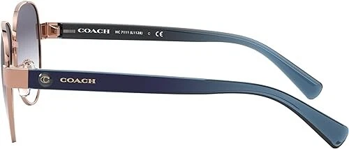 Coach Women's Sunglasses HC7111 933179 Rose Gold Aviator Gray Gradient Lens 57mm - Image 3 of 4