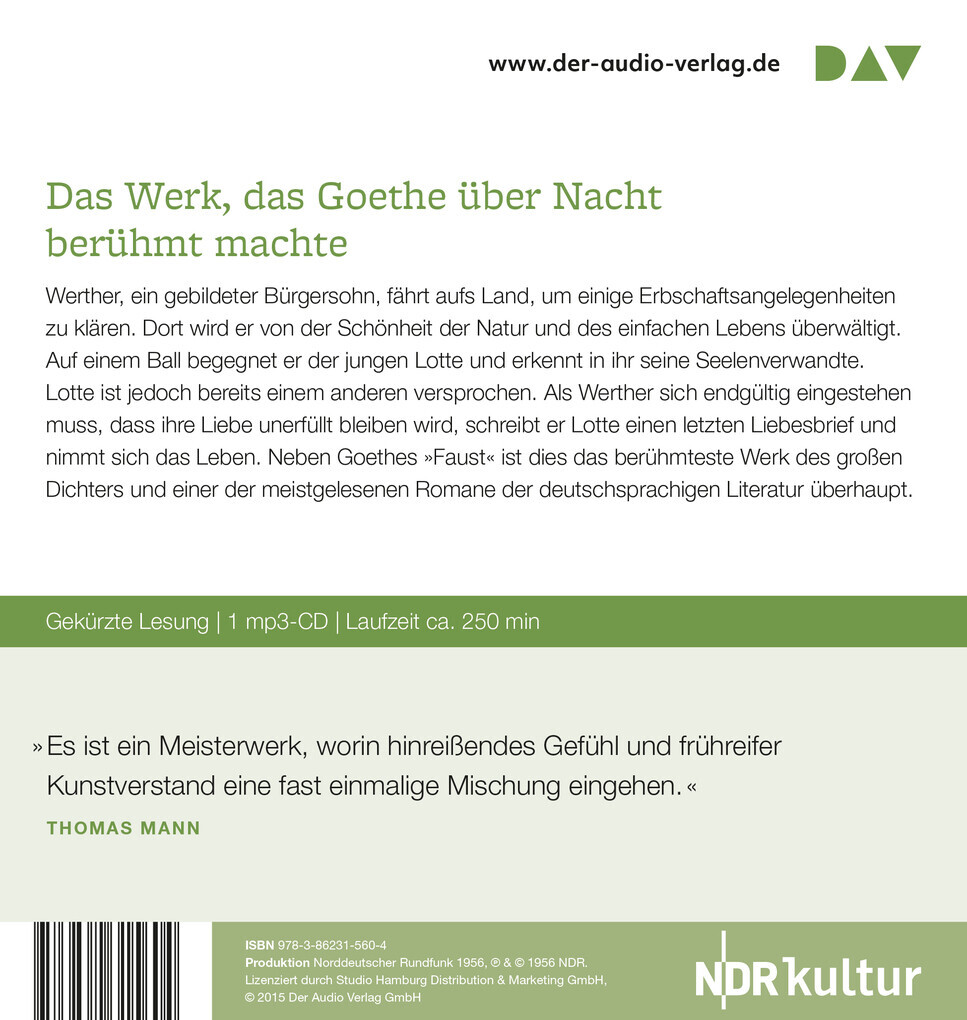 Thumbnail - Die Leiden Des Jungen Werther | Johann Wolfgang Von Goethe | 2015 |