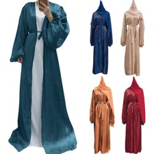 Ramadan Muslim Abaya Dress Cardigan Long Robe Dubai Gowns Tunic Jubah Arab Islam