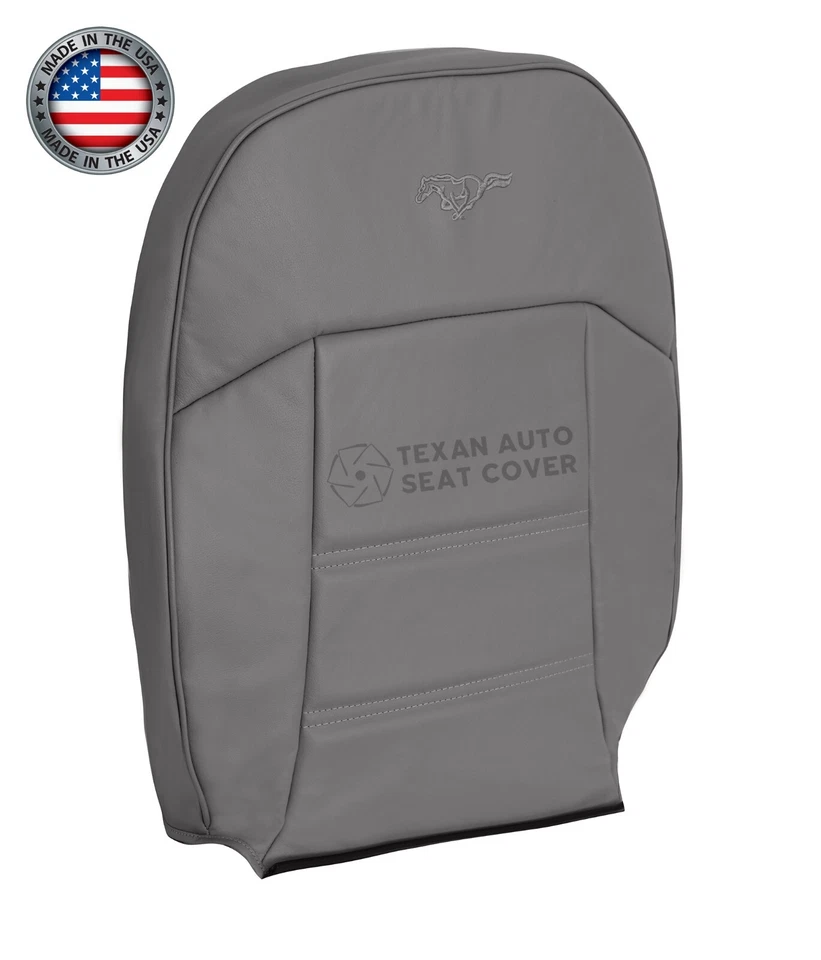 Ford Mustang V6 2002, 2003 base conductor respaldo inclinado cuero sintético cubierta de asiento gris Foto 2 de 4