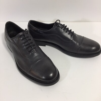 Zara Man Black Leather Cap toe Lace Up Oxford Dress Shoes Size EU 40 US 