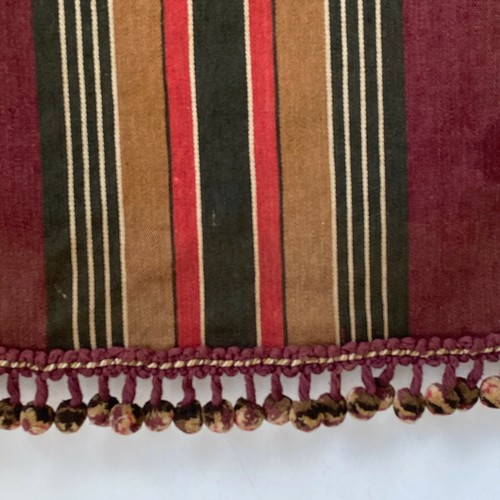 Wool antique c 1890-1910 French curtain stripes vintage drape textile - 第 11/12 張圖片