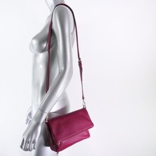 Nordstrom Leather Crossbody Purse Women's Burgundy Bag Cross Body Purple Red Zip