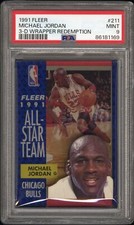 PSA 9 MICHAEL JORDAN 1991-92 Fleer ALL-STAR 3D Acrylic Wrapper Redemption MINT