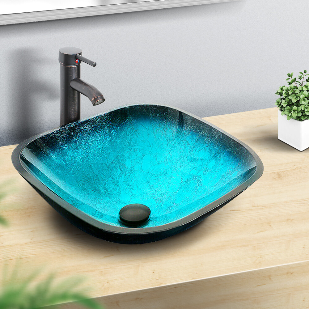 Bathroom Vessel Vanity Sink Oil Rubbed Bronze Faucet with Pop-up Drain