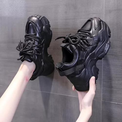 Womens Chunky Sneakers Platform Lace Up Casual Running Sport Shoes Trainers - Picture 10 of 24
