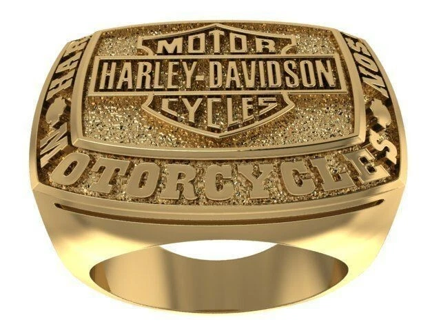 Mens gold shop harley davidson rings