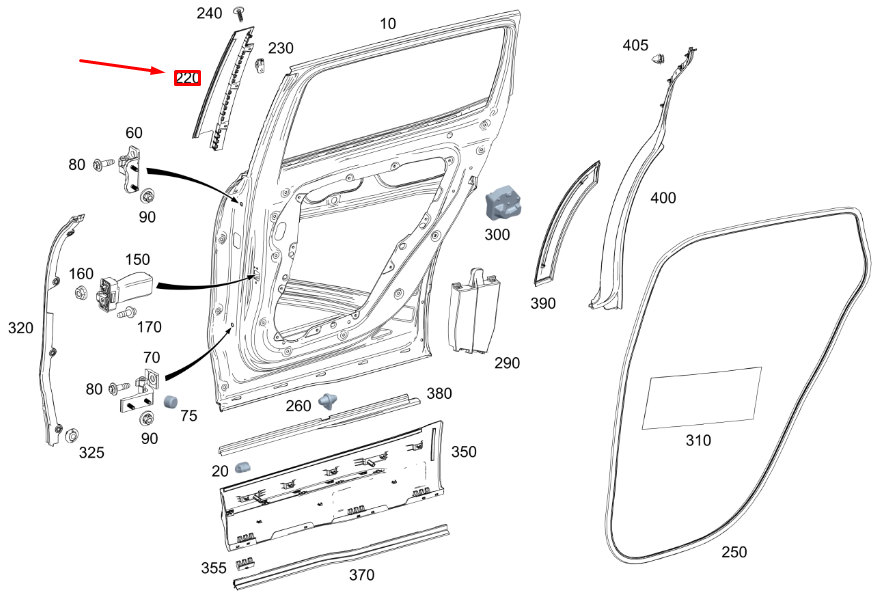 Neu MERCEDES-BENZ GLB X247 Türverkleidung hinten links B-Säule A2477322701