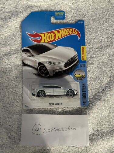 2016 Hot Wheels Factory Fresh #6/10, Tesla Model S, White #175