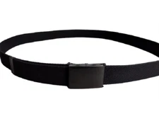 Better Web Belt Adjustable With Flip Top Buckle Black on Black *Fits Size 38 USA