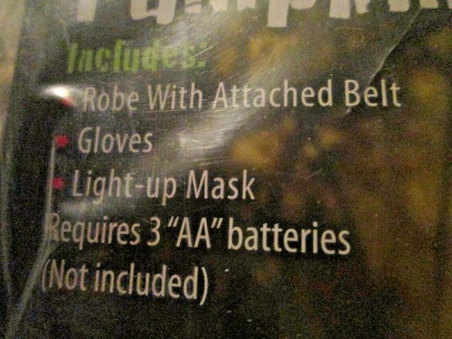 Glowing Jack Battery Light-Up Hard Plastic Pumpkin Mask & Robe Costume L (10-12) - Picture 5 of 6