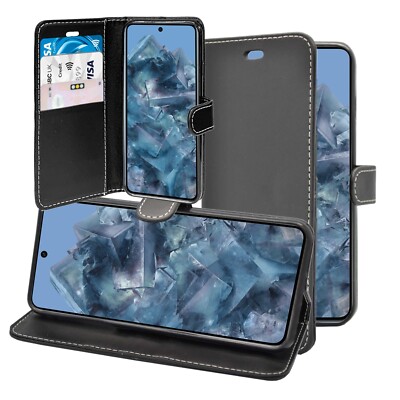 Für Google Pixel 8 Pro Geldbörse Buch Flip Folio PU Leder Handyhülle Cover