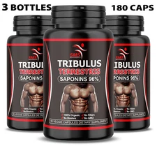 TRIBULUS TERRESTRIS 96% SAPONINS WORK OUT SUPPLEMENT ORGANIC NON GMO 180 CAPSULE