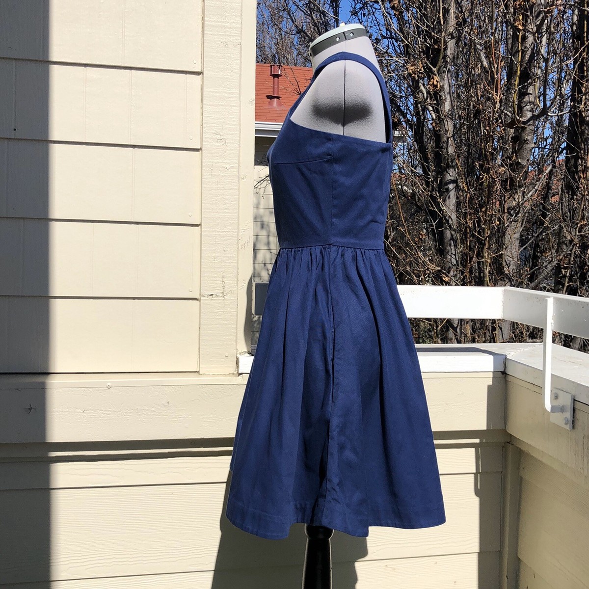 Rosie + Belle Navy Blue Cross Front Fit & Flare Dress Cotton Size 2 - Small | eBay Rosie + Belle Navy Blue Cross Front Fit & Flare Dress Cotton Size 2 - Small | eBay