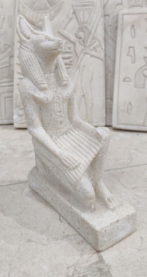 Kneeling Anubis Handmade Statue Ancient Egyptian  Antique Carved Stone  Bazareg