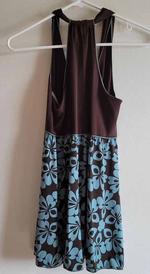 Nueva Blusa Max Studio MSSP Top Talla S Espalda Corredora Sin Mangas Marrón Floral Cuello en V Foto 3 de 4