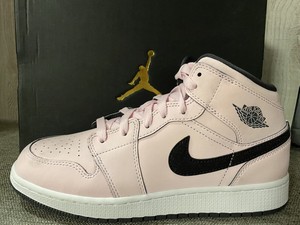 black white pink jordan 1