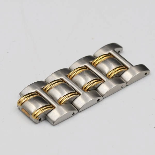 Bracelet ceinture montre homme Gucci authentique 4 maillons pièces argent/or 18 mm