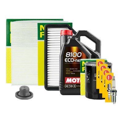 MOTUL OIL CHANGE 5W-30 OIL 5L STALLION FILTER KIT NGK SPARK PLUGS FOR FORD FIESTA 5