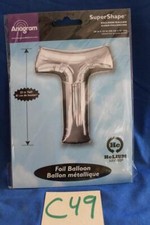 C49G ANAGRAM 32" SILVER FOIL LETTER "T" PARTY BALLOON