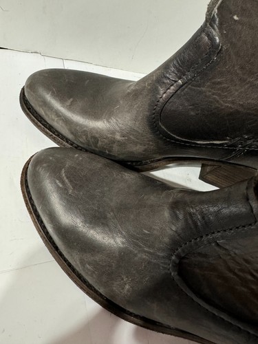 Stivaletti stivaletti FRYE in pelle grigia "LESLIE" stile western artigianali taglia 9B - Foto 6 di 17