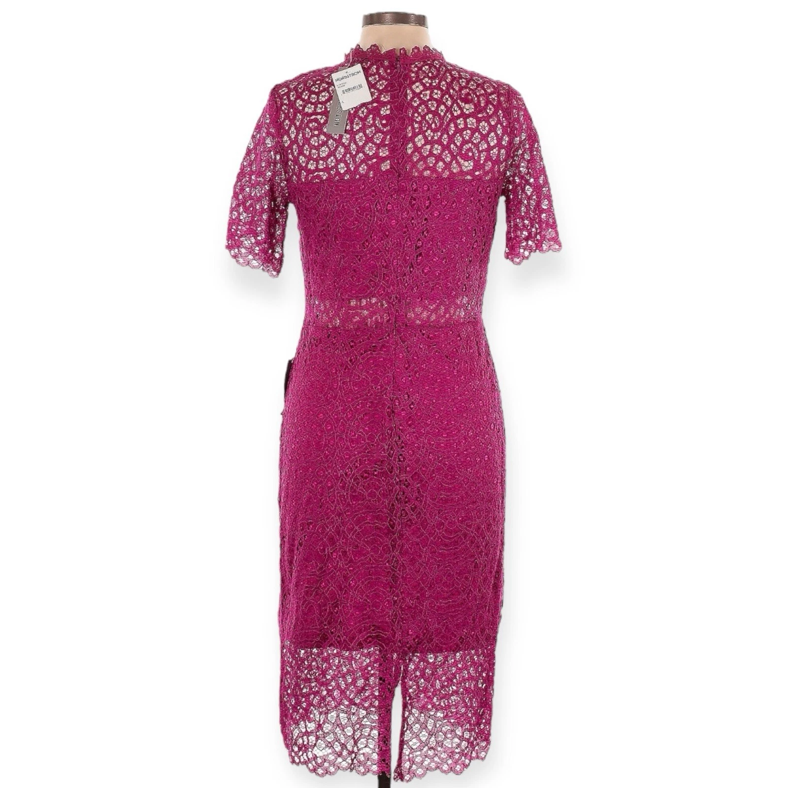 VALENTINO Abito tubino donna Love X Design Nordstrom grande pizzo magenta ospite matrimonio