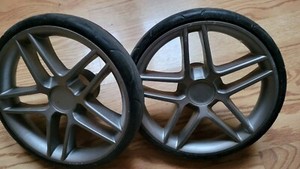 2 x Rear Wheels for Britax B Agile Single Stroller 9.25" Replacement Part Pair