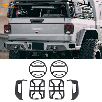 Sides Halogen Tail Light Guards Headlight Cover Trim for Jeep Gladiator JT 20-25