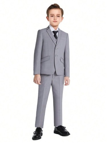 Boys Suits Colorful Formal Suits 5 Piece Slim Fit Dresswear Suit Set Outfit - Picture 28 of 28