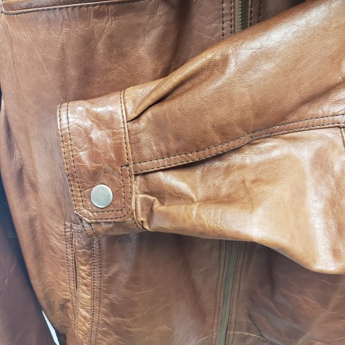 Vintage Roundtree and Yorke Leather Jacket Men's Sz XL Brown Bomber Lambskin - Picture 7 of 21