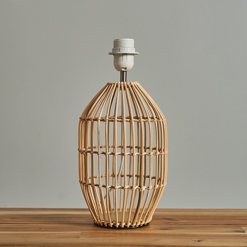 Rattan Wicker Table Lamp Base Natural Lighting Bedside Reading Lounge Home Light - Picture 7 of 20