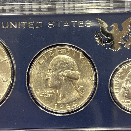 1964–P US MINT COIN SET 90% SILVER, UNCIRCULATED, CASE + Box As Shown - Picture 4 of 15
