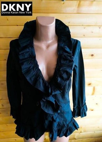 Women DKNY Shirt Black Cotton 38 / M / 46 #7EWX