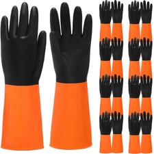 Potchen 8 Pairs Chemical Resistant Gloves Heavy Duty Industrial Rubber Gloves...