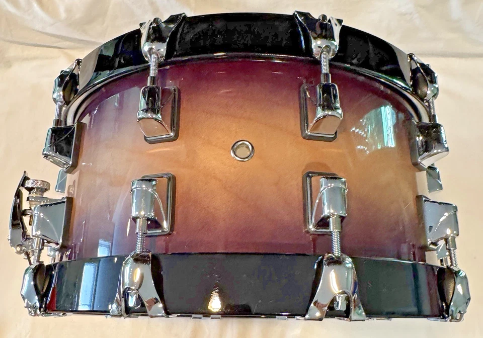 Tambor de aro de madera de abedul de estudio Taye 14"x7" NUEVO - ráfaga negra natural con estuche Foto 3 de 4