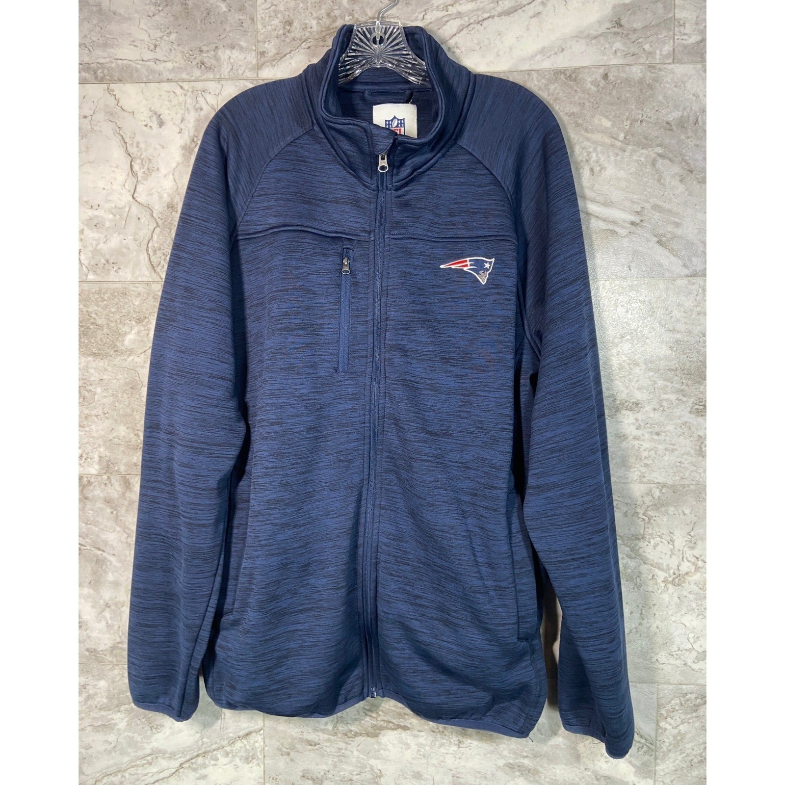 NFL New England Patriots Men's XL Full Zip Sweatshirt Jacket Navy Blue