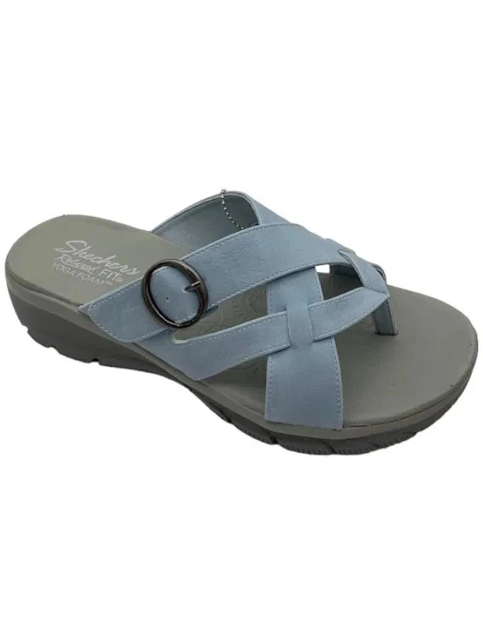Skechers Easy Going Adjustable Vegan Sandals Sundown Light Blue
