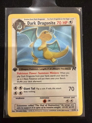 Pokémon Dark Dragonite TCG 1st Edition Non-Holo Card 22/82 Team Rocket WOTC NM
